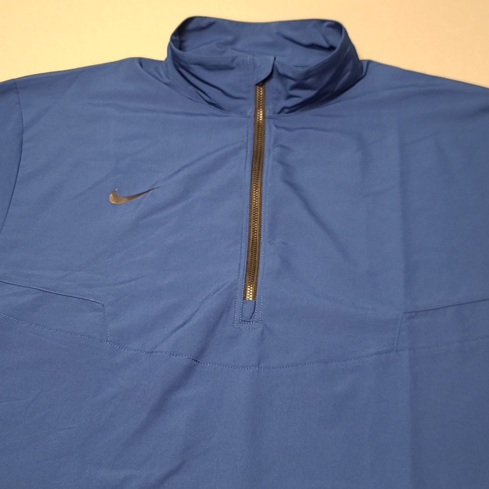 Nike Dri-FIT Pullover Mens XL Blue Quarter Zip Logo Sportswear Golf Jacket Nwt